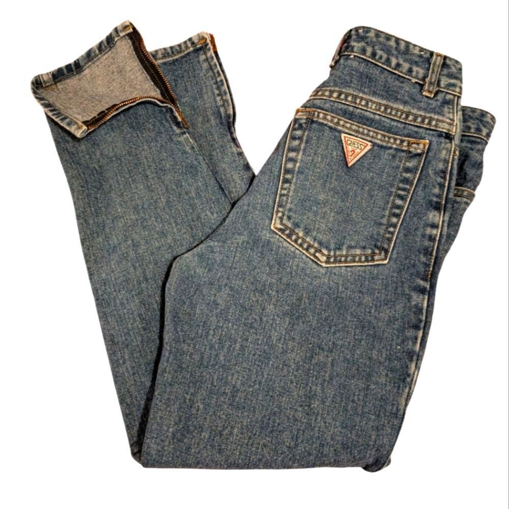 Guess vintage girls denim jeans with zipper details size 12 youth‎